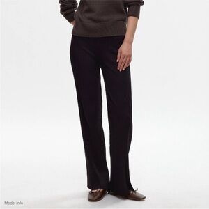 KOTN Nile Cotton Black Ribbed Straight Leg Pants Size Small